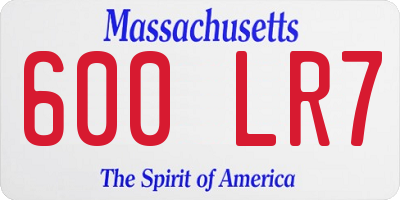 MA license plate 600LR7