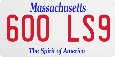 MA license plate 600LS9
