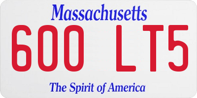 MA license plate 600LT5