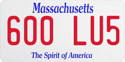 MA license plate 600LU5