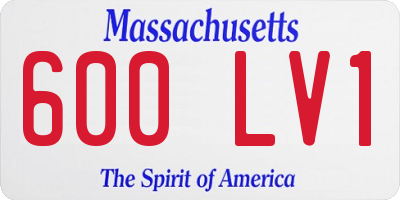 MA license plate 600LV1
