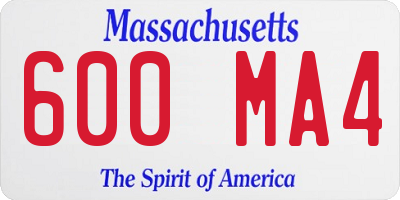 MA license plate 600MA4