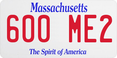 MA license plate 600ME2