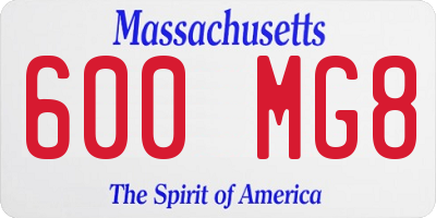 MA license plate 600MG8