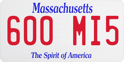 MA license plate 600MI5