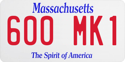 MA license plate 600MK1