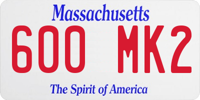 MA license plate 600MK2
