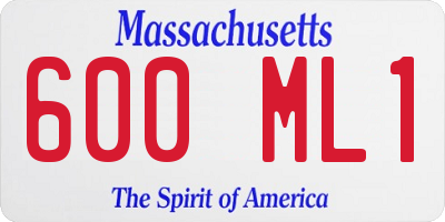MA license plate 600ML1