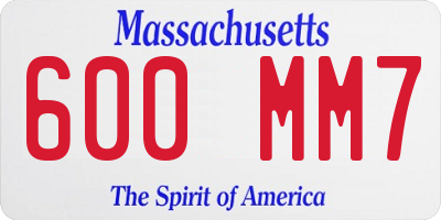 MA license plate 600MM7