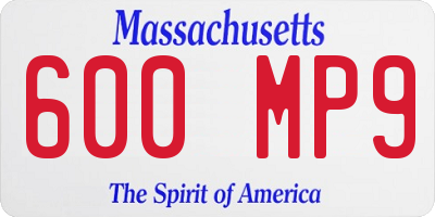MA license plate 600MP9