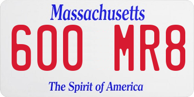 MA license plate 600MR8