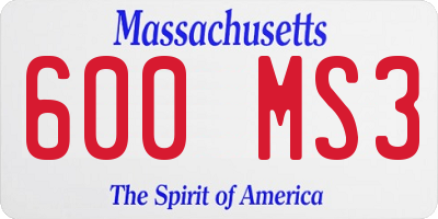 MA license plate 600MS3