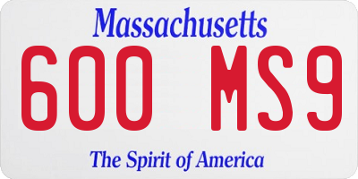 MA license plate 600MS9