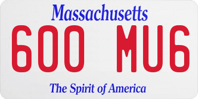MA license plate 600MU6
