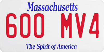MA license plate 600MV4