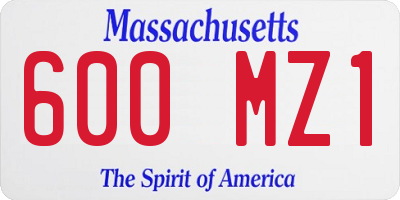 MA license plate 600MZ1