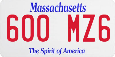 MA license plate 600MZ6