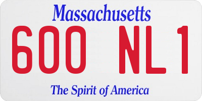 MA license plate 600NL1