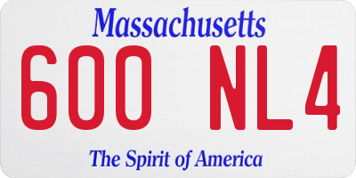 MA license plate 600NL4