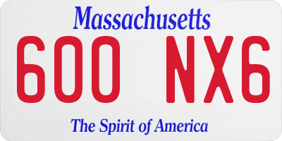 MA license plate 600NX6