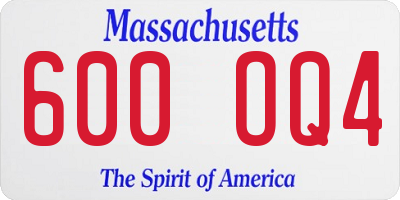 MA license plate 600OQ4