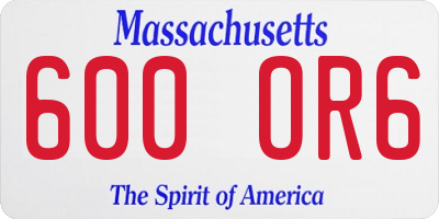 MA license plate 600OR6