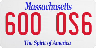 MA license plate 600OS6