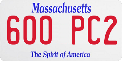 MA license plate 600PC2
