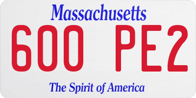 MA license plate 600PE2