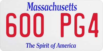 MA license plate 600PG4