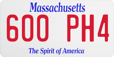 MA license plate 600PH4