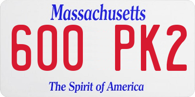 MA license plate 600PK2