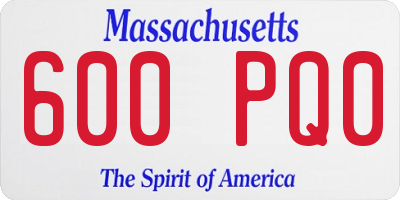 MA license plate 600PQ0