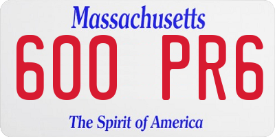 MA license plate 600PR6