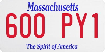 MA license plate 600PY1