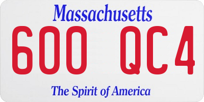 MA license plate 600QC4