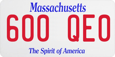 MA license plate 600QE0