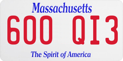 MA license plate 600QI3