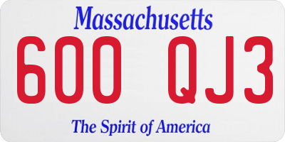 MA license plate 600QJ3