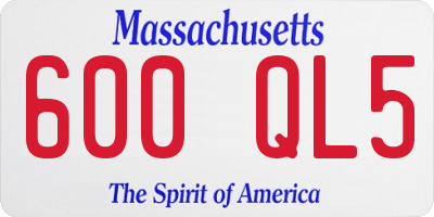 MA license plate 600QL5