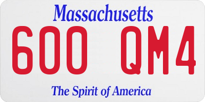 MA license plate 600QM4