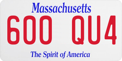 MA license plate 600QU4