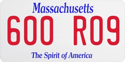 MA license plate 600RO9