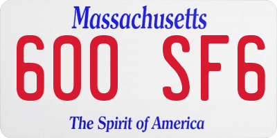 MA license plate 600SF6