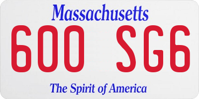 MA license plate 600SG6