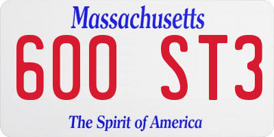 MA license plate 600ST3