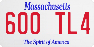MA license plate 600TL4