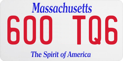 MA license plate 600TQ6