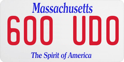 MA license plate 600UD0
