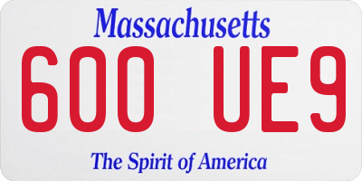 MA license plate 600UE9